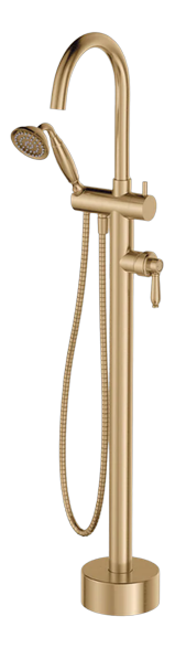 Floor-mounted bath filler