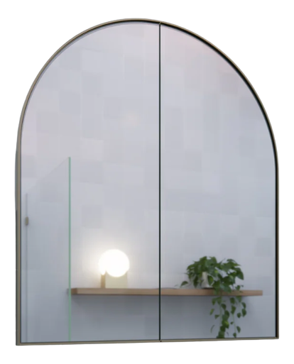 Arched mirror with shelf